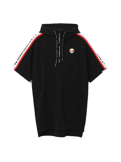 Aape By A Bathing Ape Logo-patch Short-sleeve Hoodie In Black