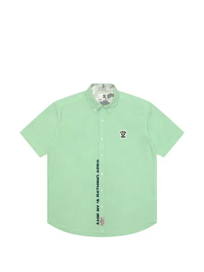 Aape By A Bathing Ape Logo-patch Short-sleeve Shirt In Green