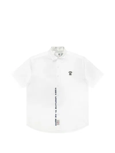 Aape By A Bathing Ape Logo-patch Short-sleeve Shirt In White