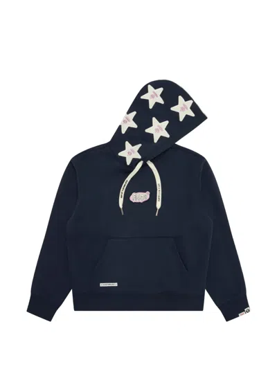 Aape By A Bathing Ape Logo-patch Star-print Hoodie In Blue