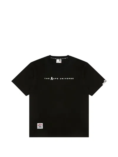 Aape By A Bathing Ape Logo-print Crew-neck T-shirt In Black