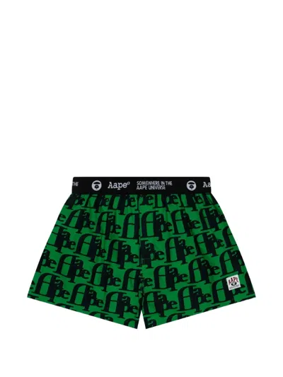 Aape By A Bathing Ape Logo-print Elasticated-waistband Boxer Shorts In Multi