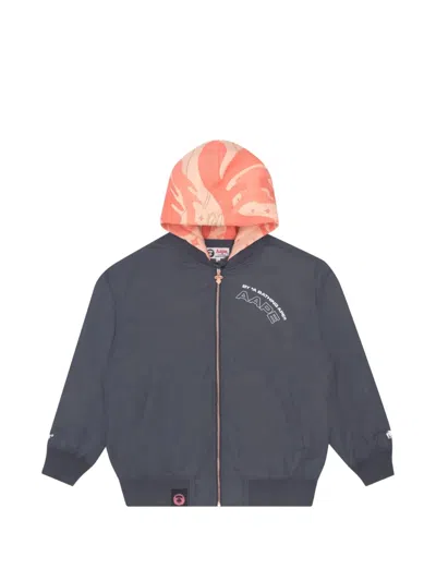 Aape By A Bathing Ape Logo-print Panelled Jacket In Gray