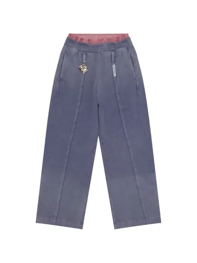 Aape By A Bathing Ape Logo-waistband Heart-charm Track Pants In Purple