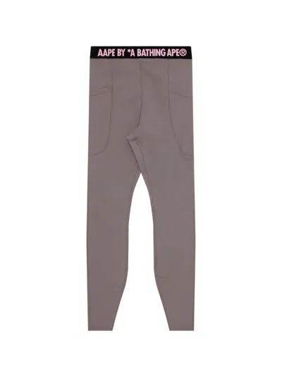 Aape By A Bathing Ape Logo-waistband Leggings In Brown