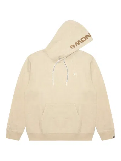 Aape By A Bathing Ape Long-sleeve Logo-print Hoodie In Neutral