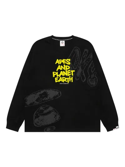 Aape By A Bathing Ape Long-sleeve T-shirt In Black
