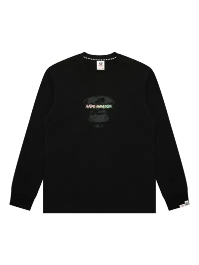 Aape By A Bathing Ape Long-sleeved T-shirt In Black