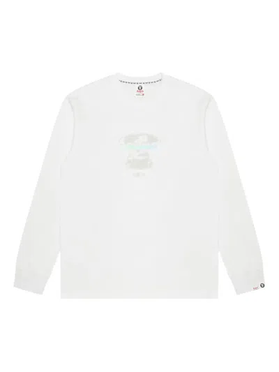 Aape By A Bathing Ape Long-sleeved T-shirt In White