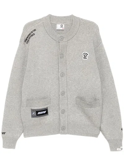 Aape By A Bathing Ape Mélange-effect Cardigan In Grey