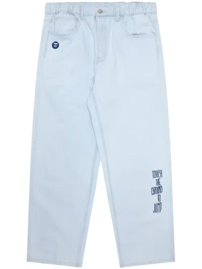 Aape By A Bathing Ape Mid-rise Wide-leg Jeans In White