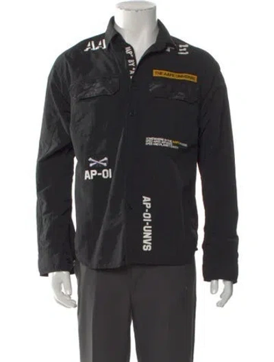 Pre-owned Aape By A Bathing Ape Military Graphic Print Shirt In Gray