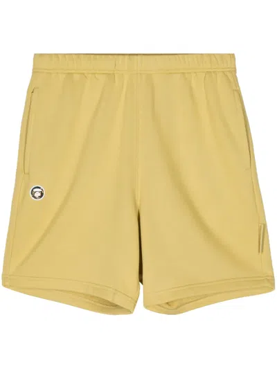 Aape By A Bathing Ape Milo-patch Track Shorts In Yellow