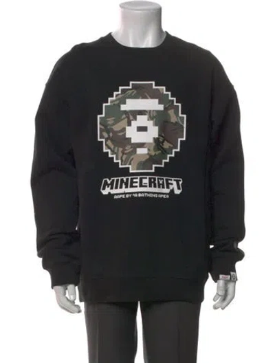 Pre-owned Aape By A Bathing Ape Minecraft Graphic Print Sweatshirt In Black
