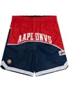 Aape By A Bathing Ape Mix-print Reversible Track Shorts In Blue