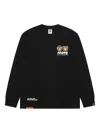 Aape By A Bathing Ape Monkey-head Logo Long-sleeve T-shirt In Black
