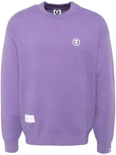 Aape By A Bathing Ape Monoface Logo Jumper In Purple