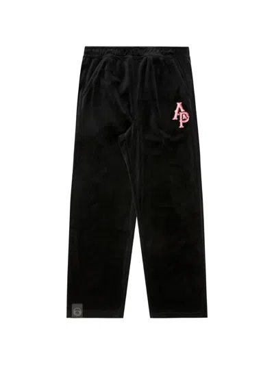 Aape By A Bathing Ape Monogram-embroidered Straight-leg Track Pants In Black