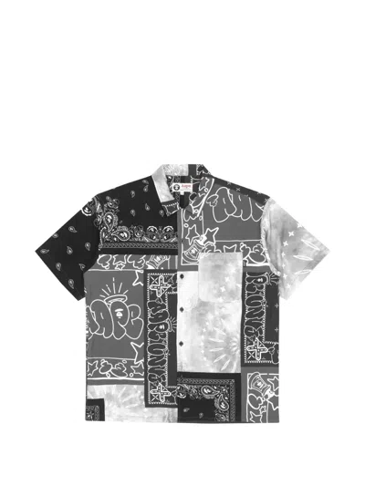 Aape By A Bathing Ape Moonface Bandana-print Shirt In Black