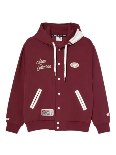 Aape By A Bathing Ape Moonface Bomber Jacket In Red