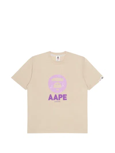 Aape By A Bathing Ape Moonface Camo-graphic T-shirt In Brown
