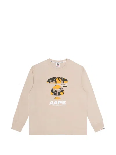 Aape By A Bathing Ape Moonface Camo-graphic T-shirt In Pink
