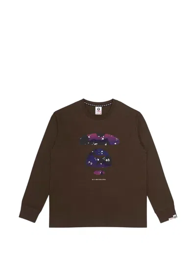 Aape By A Bathing Ape Moonface Camo-print T-shirt In Brown