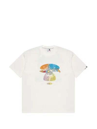Aape By A Bathing Ape Moonface Camo-print T-shirt In White