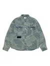 Aape By A Bathing Ape Moonface Camouflage Patch Shirt In Blue