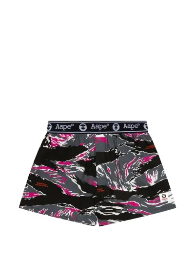 Aape By A Bathing Ape Moonface Camouflage-print Boxers In Multi