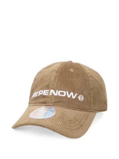 Aape By A Bathing Ape Moonface Corduroy Cap In Brown