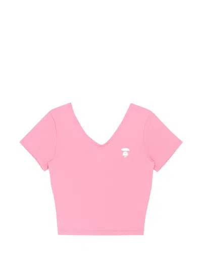 Aape By A Bathing Ape Moonface Cut-out T-shirt In Pink