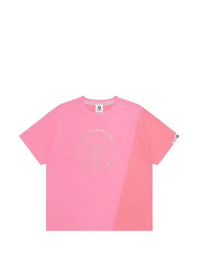 Aape By A Bathing Ape Moonface Embellished T-shirt In Pink