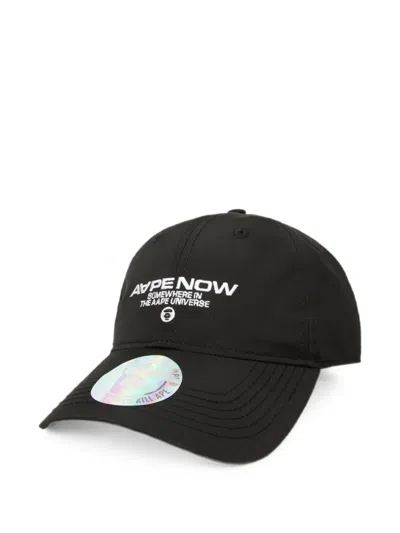 Aape By A Bathing Ape Moonface Embroidered Baseball Cap In Black