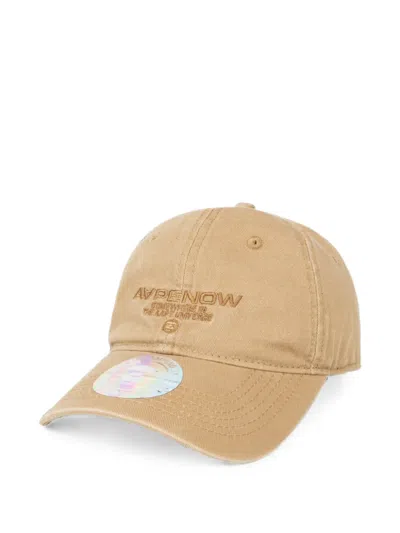 Aape By A Bathing Ape Moonface Embroidered Cap In Neutral