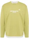 Aape By A Bathing Ape Moonface Embroidered Long Sleeves Tee In Green