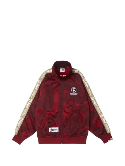 Aape By A Bathing Ape Moonface Embroidered Track Jacket In Red