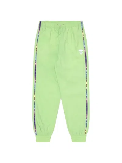 Aape By A Bathing Ape Moonface Embroidered Track Pants In Green