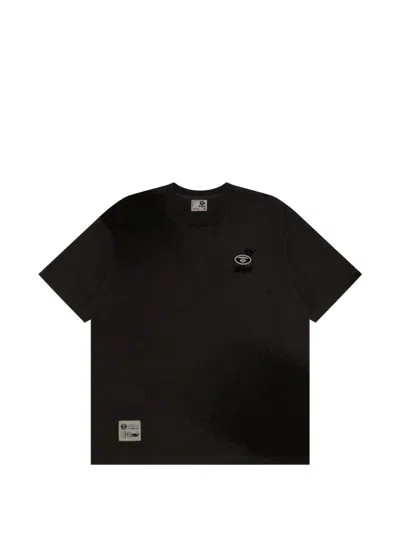 Aape By A Bathing Ape Moonface Fancy Logo T-shirt In Black