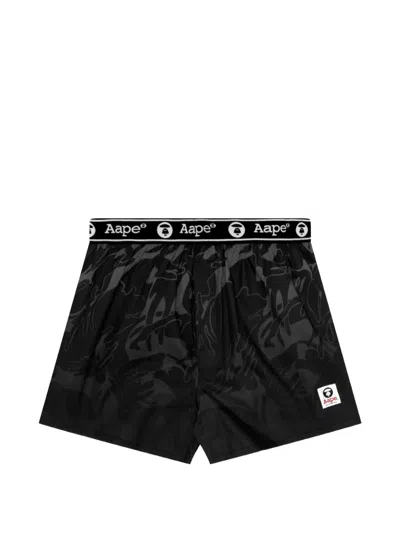 Aape By A Bathing Ape Moonface Gradient-camouflage Boxers In Black