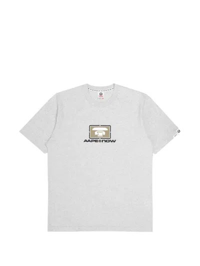 Aape By A Bathing Ape Moonface Graphic T-shirt In White