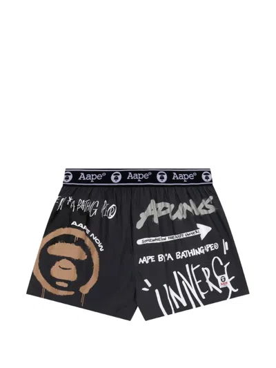 Aape By A Bathing Ape Moonface Graphic-print Boxers In Multi