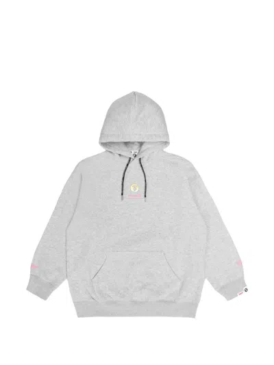Aape By A Bathing Ape Moonface Graphic-print Hoodie In Gray