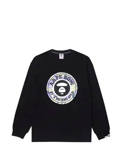 Aape By A Bathing Ape Moonface Graphic-print T-shirt In Black