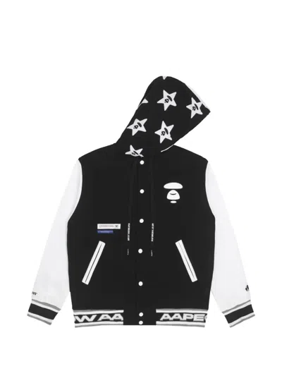 Aape By A Bathing Ape Moonface Hooded Jacket In Black