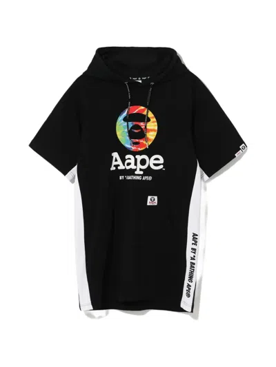 Aape By A Bathing Ape Moonface Hoodie Mini Dress In Black