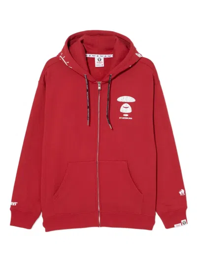 Aape By A Bathing Ape Moonface Hoodie In Red