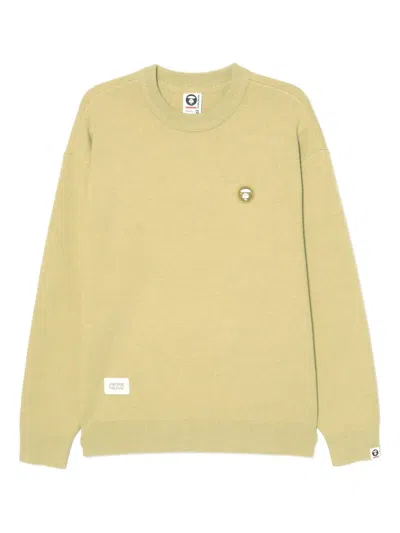 Aape By A Bathing Ape Moonface Jumper In Green