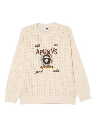 Aape By A Bathing Ape Moonface Pullover In Neutral