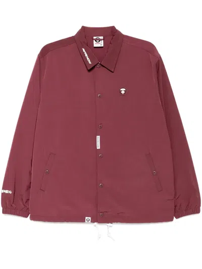 Aape By A Bathing Ape Moonface Logo Coach Jacket In Red
